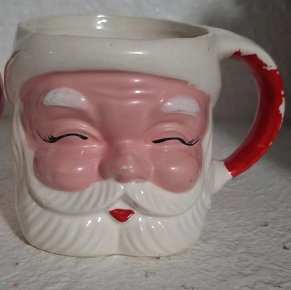 Vintage Santa Claus Mugs Set of 3 Japan Winking Santa - Picture 5 of 16